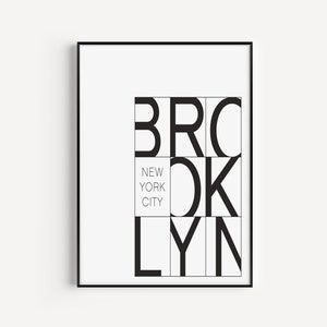 Printable Wall Art, New York Wall Art, Wall Art Prints, Brooklyn Print, Wall Art, Printable, Minimalist Print, Modern Art, Instant Download
