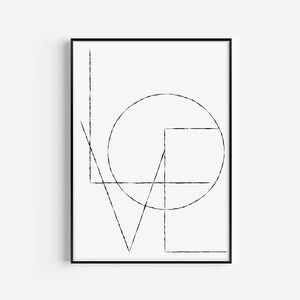 Love Print, Black White, Printable Wall Art, Wall Art Print, Love, Minimalist Print, Minimalist, Love Art Print, Wall Art, Instant Download