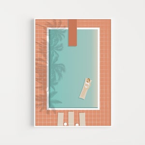 Pool Print, Swimming Pool, Wall Art, Printable, Beach Print, Swimming Print, Instant Download, Blue Print, Pool Poster, Printable Wall Art