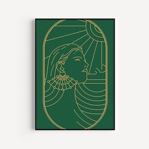 Art Deco Print, Green Art Deco, Printable Art, Wall Art, Green Print, Art Deco, Wall Art Print, Green, Prints, Art Print, Green Wall Art