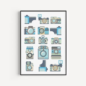Printable Art, Camera Wall Art, Retro Camera, Wall Art Prints, Camera Print, Instant Download, Camera Printable, Printables, Retro Wall Art