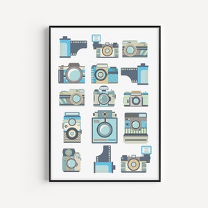 Printable Art, Camera Wall Art, Retro Camera, Wall Art Prints, Camera Print, Instant Download, Camera Printable, Printables, Retro Wall Art image 1