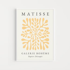 Printable Wall Art, Yellow Wall Art, Boho Printable, Wall Art Print, Yellow Matisse Print, Henri Matisse Print, Boho Wall Art, Matisse Art