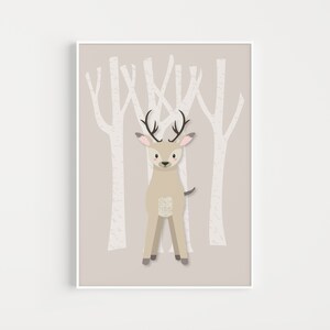 Nursery Wall Art, Nursery Printable Art, Minimalist Nursery, Woodland Nursery, Deer Wall Art, Modern Nursery, Scandinavian Nursery, Prints
