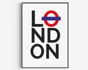 London Print, Printable Wall Art, Minimalist London Print, Minimalist Print, Instant Download, Typography, Modern Print, London, Minimalist