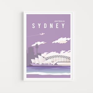 Sydney Print, Sydney Poster, Purple Print, Printable Wall Art, Sydney Printable, Art Print, Sydney Wall Art, Instant Download, Printable