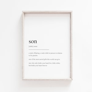 Son Definition, Son Gift, Printable Wall Art, Definition Prints, Wall Art Print, Son Quote,  Instant Download, Quote Prints, Gift for Son