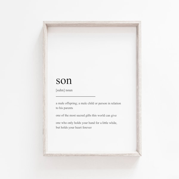 Son Definition, Son Gift, Printable Wall Art, Definition Prints, Wall Art Print, Son Quote,  Instant Download, Quote Prints, Gift for Son