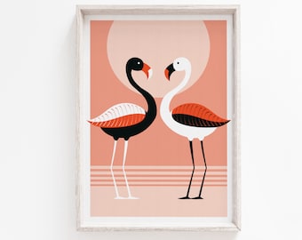 Flamingo Print, Flamingo, Wall Art, Art Print, Flamingo Wall Art, Wall Art Prints, Printable, Minimalist Print, Modern Art, Instant Download