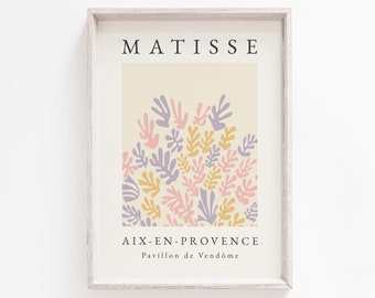 Printable Wall Art, Pastel Wall Art, Boho Printable, Wall Art Print, Matisse Print, Henri Matisse Print, Boho Wall Art, Pastel, Matisse
