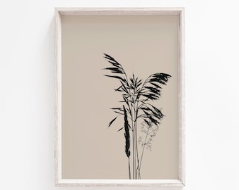 Beige Print, Grass Print, Printable, Pampas Wall Art, Beige Printable, Beige Wall Art, Wall Art Print, Minimalist, Beige, Pampas Prints