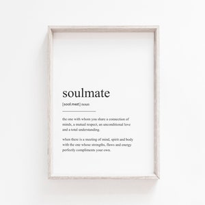 Arte para impressão, Alma gêmea, Impressão de definição, Citação de amor, Presente de aniversário, Presente de casamento, Impressões de arte de parede, Impressão de citação, Impressão de amor, Para impressão