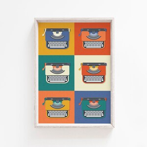 Mid Century Modern, Typewriter Print, Printable Wall Art, Typewriter Poster, Mid Century Print, Typewriter, Wall Art, Printable, Mid Century