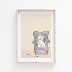 Westie Print, Westie Gift, Wall Art, Printable Wall Art, Westie Dog, Prints, Printable, Dog Print, Dog Wall Art, Wall Art Print, Minimalist