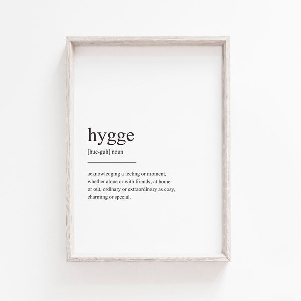 Hygge Definition, Printable, Scandinavian, Quote Print, Definition Print, Minimalist, Scandi, Minimal, Wall Art Print, Instant Download