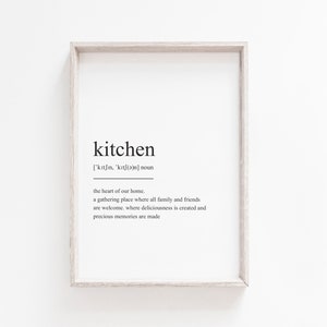 Küche Druck, Küche Definition, druckbare Wandkunst, Definition Druck, Wand Kunst Druck, Sofort Download, Zitat Druck, Minimalistischer Druck