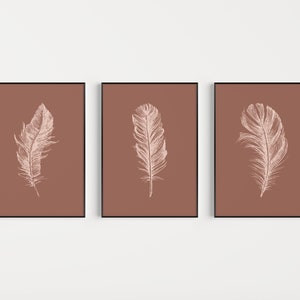 Set of Prints, Feather Prints, Feather Wall Art, Printable, Wall Art Prints, Wall Art, Feather Poster, Instant Download, Feather Printable
