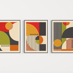 Bauhaus Print, Set of Prints, Abstract, Bauhaus Printable, Bauhaus Wall Art, Abstract Wall Art, Printable, Bauhaus Poster, Instant Download