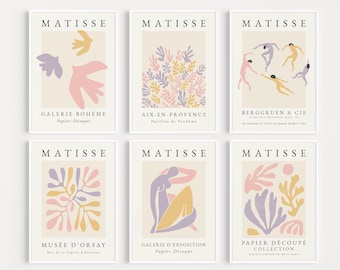 Pastel Prints, Set of Prints, Matisse Print, Pastel Printable, Wall Art Print, Matisse Print Set, Printable Set, Printable, Instant Download