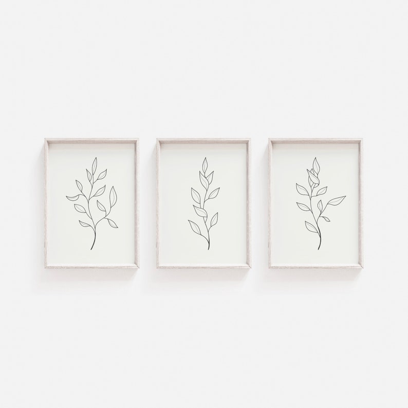 Set of Prints Botanical Wall Art Botanical Printable Beige - Etsy