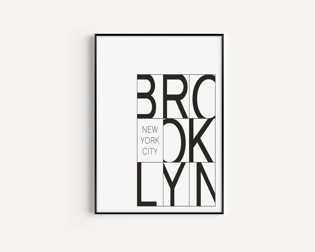 Printable Wall Art, New York Wall Art, Wall Art Prints, Brooklyn Print