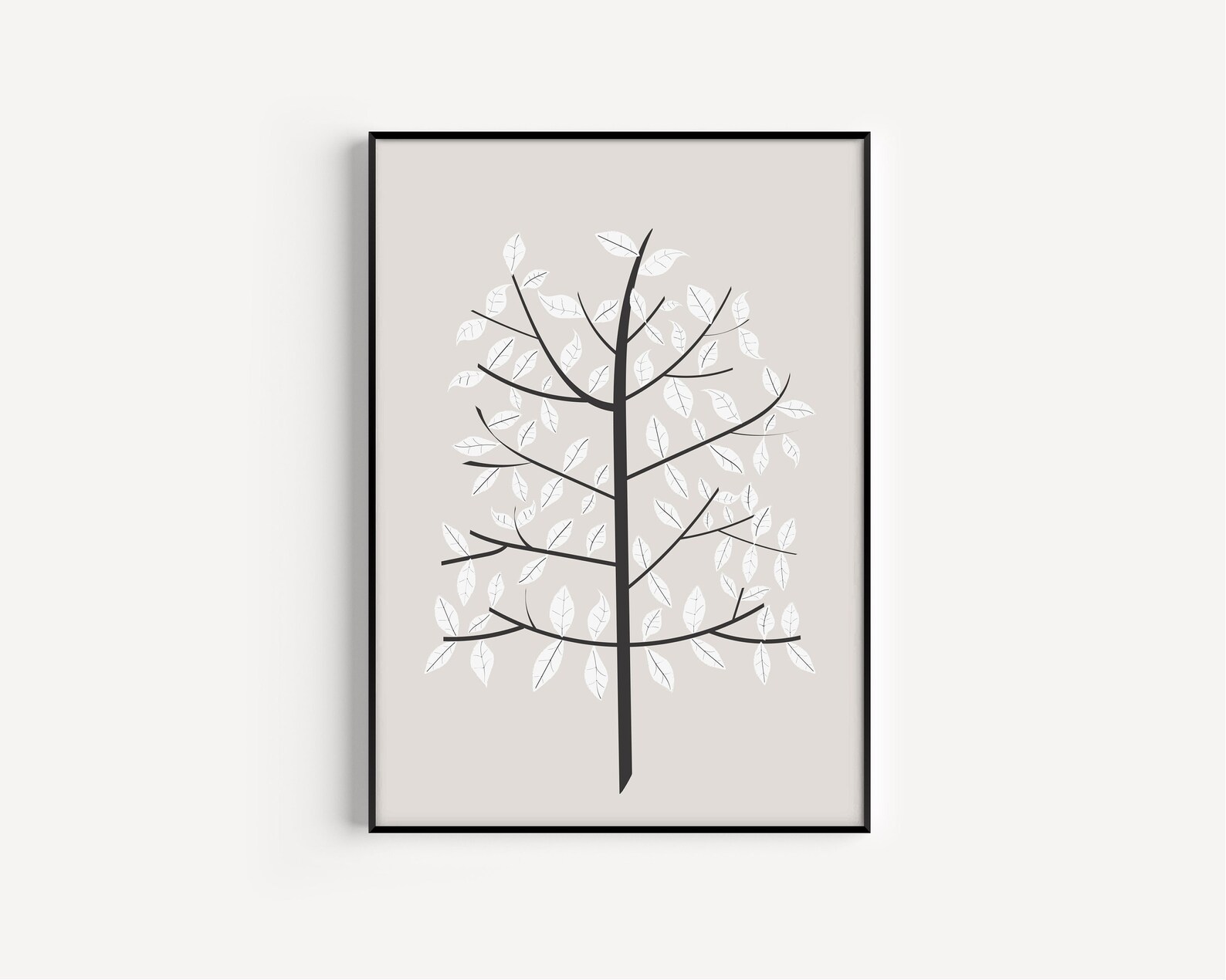 Tree Print Tree Wall Art Grey Print Tree Printable Grey - Etsy