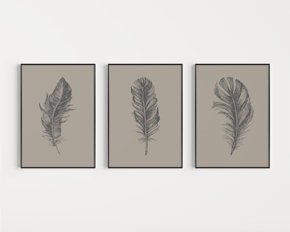 Feather Print, Printable, Set of Prints, Feather Wall Art, Wall Art Prints, Wall Art, Download Print, Feather Printable, Feather, Print Set