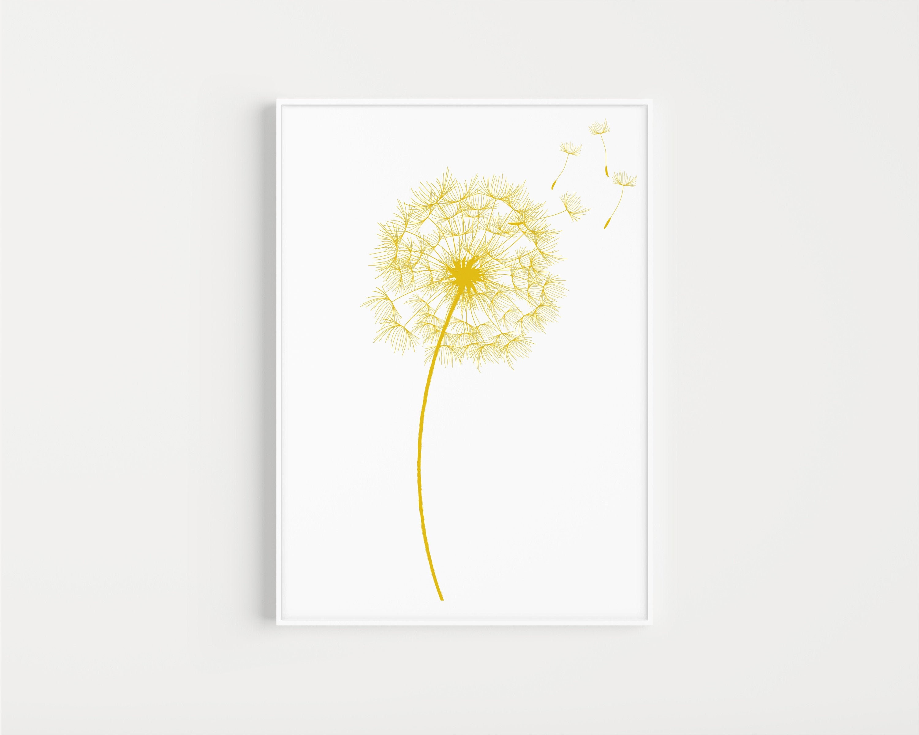 Wall Art Prints Printable Wall Art Dandelion Print Instant | Etsy