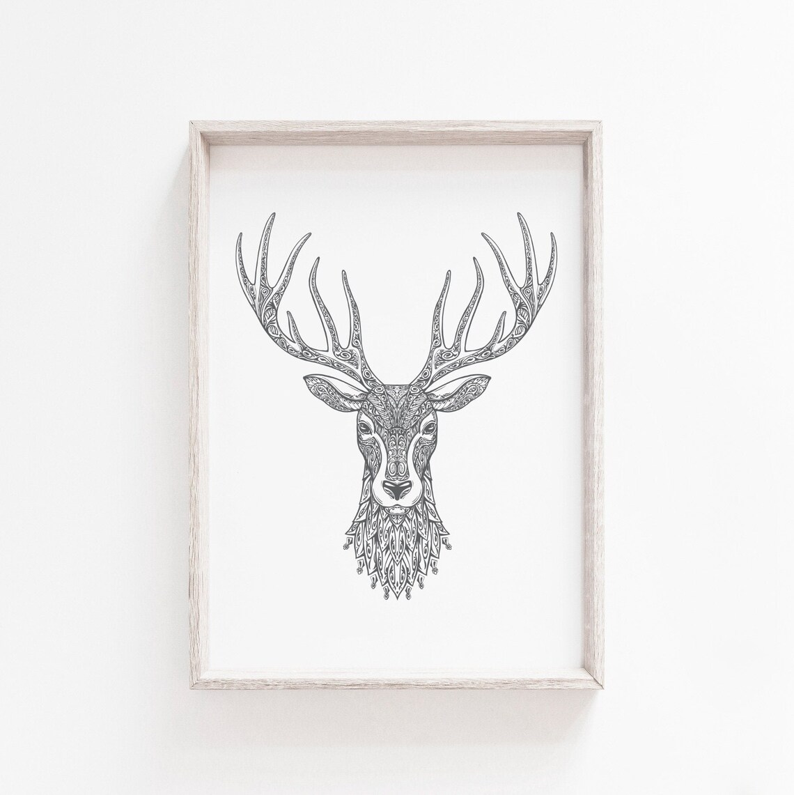Printable Wall Art Stag Print Stag Art Downloadable Wall | Etsy