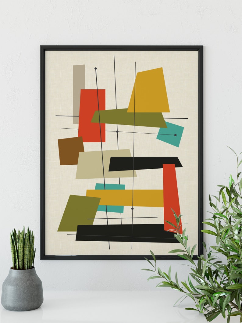 Mid Century Prints Mid Century Modern Printable Art Retro Etsy