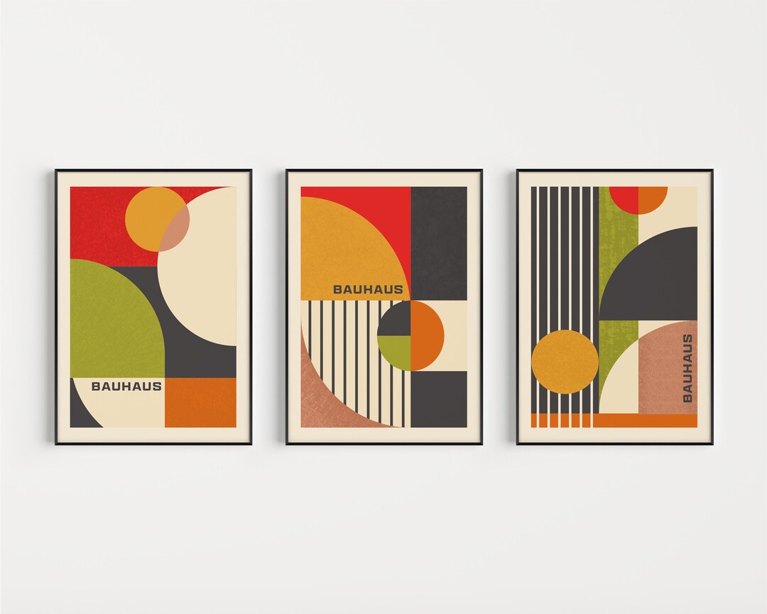 Bauhaus Print, Set of Prints, Abstract, Bauhaus Printable, Bauhaus Wall ...