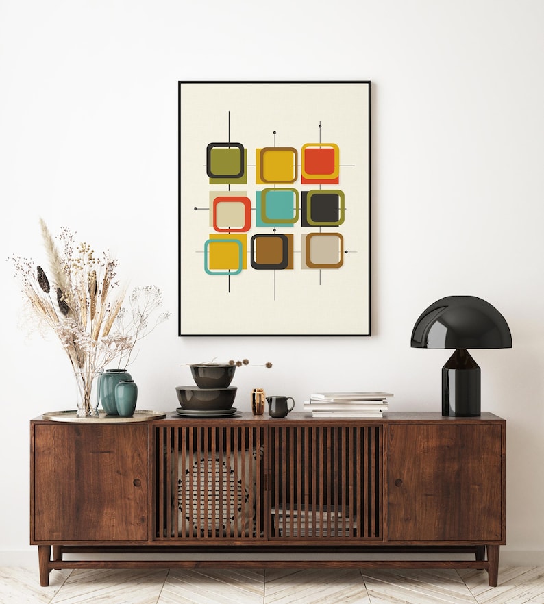 Mid Century Print, Printable Wall Art, Mid Century Modern, Retro, Printable Art, Instant Download, Printable, Mid Century, Wall Art Print image 2