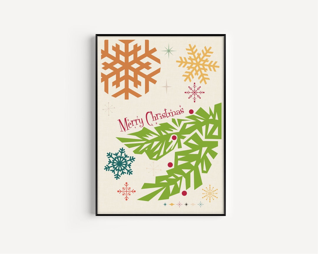 Christmas Printable, Mid Century Modern, Christmas Printable, Mid ...