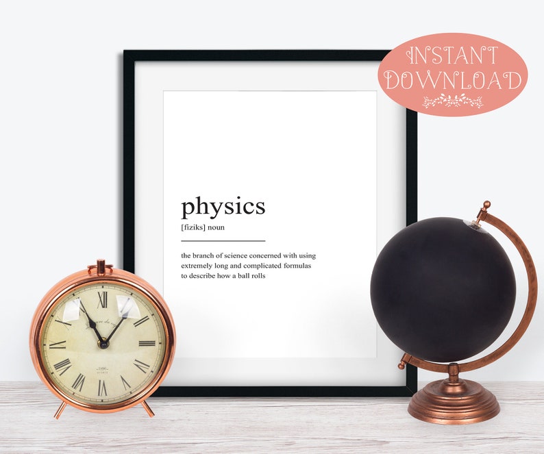 Printable Art Physics Definition Print Physics Wall Art Etsy