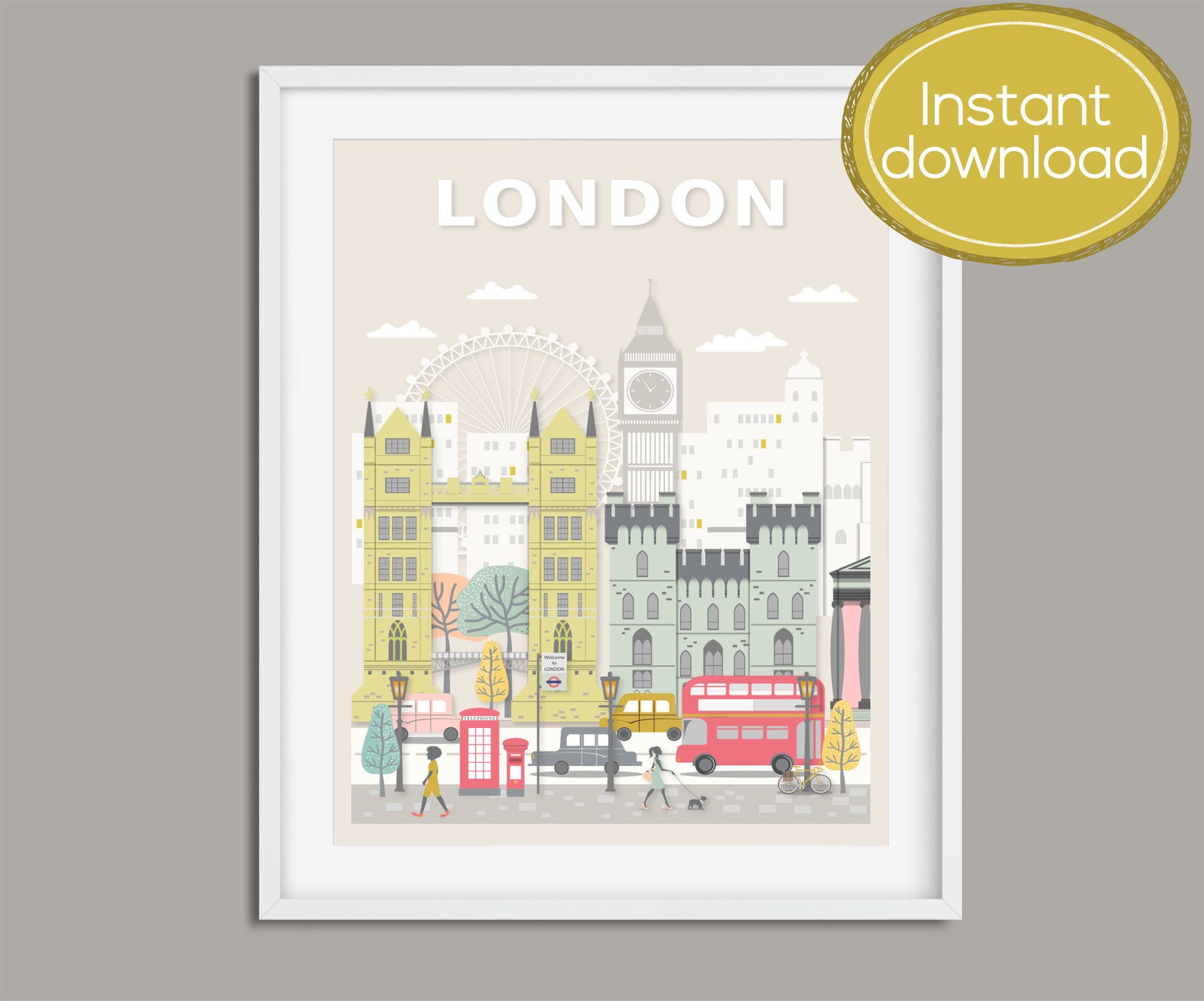 Printable Wall Art Printable London Print London Poster Etsy