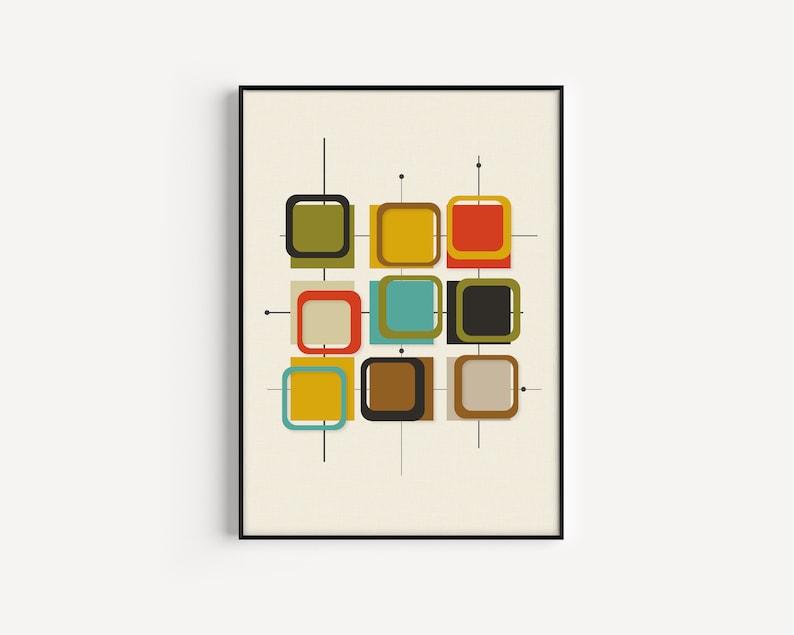 Mid Century Print, Printable Wall Art, Mid Century Modern, Retro, Printable Art, Instant Download, Printable, Mid Century, Wall Art Print image 1