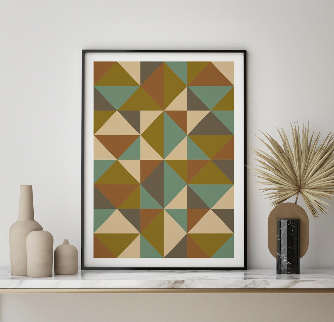 Geometric Print Green Wall Art Wall Art Print Instant | Etsy