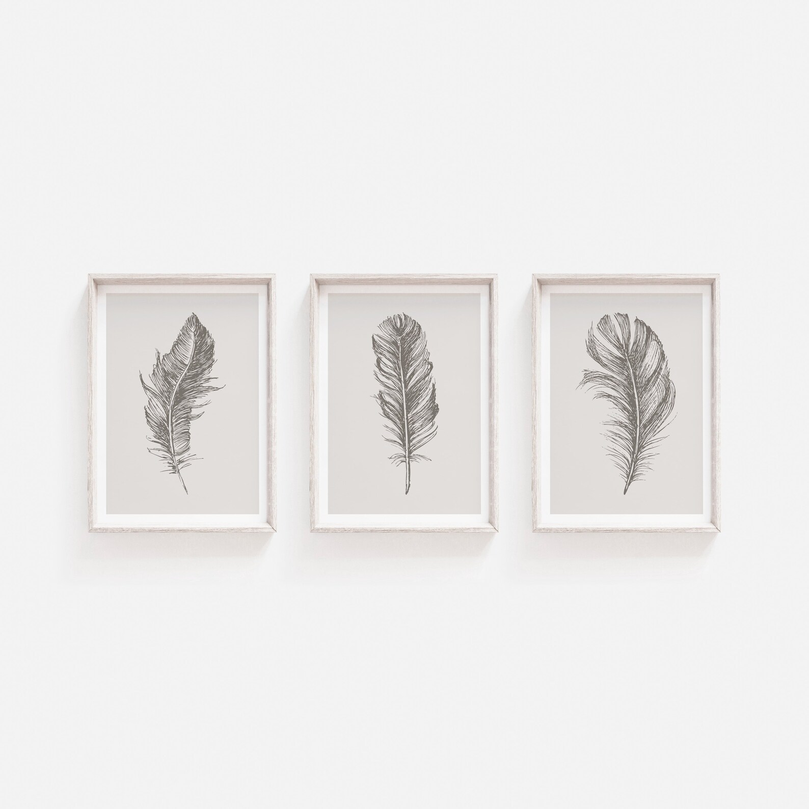 Printable Wall Art Prints Set of Prints Feather Wall Art | Etsy