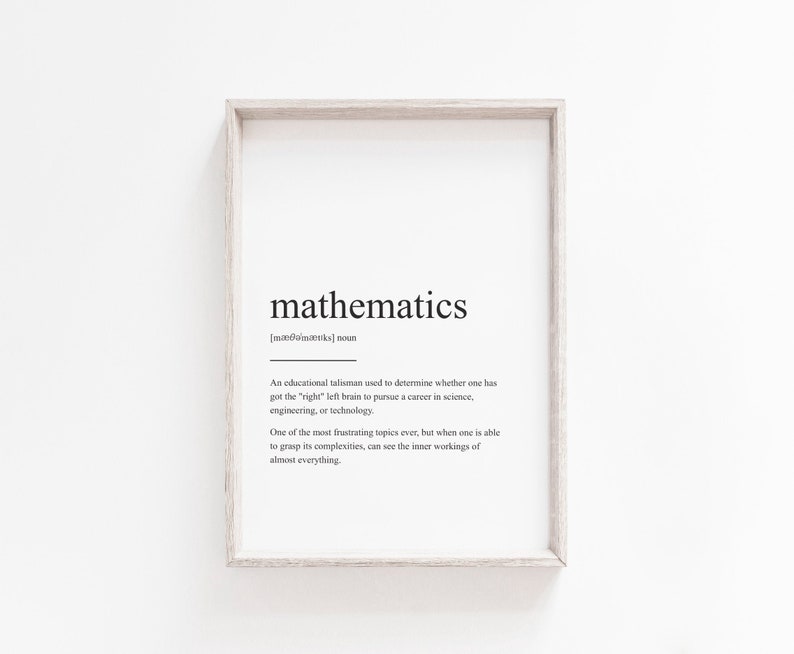 Mathematics Definition Mathematics Printable Geek Gift Geek Etsy UK