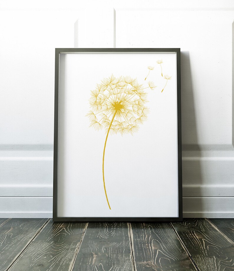 Wall Art Prints Printable Wall Art Dandelion Print Instant | Etsy