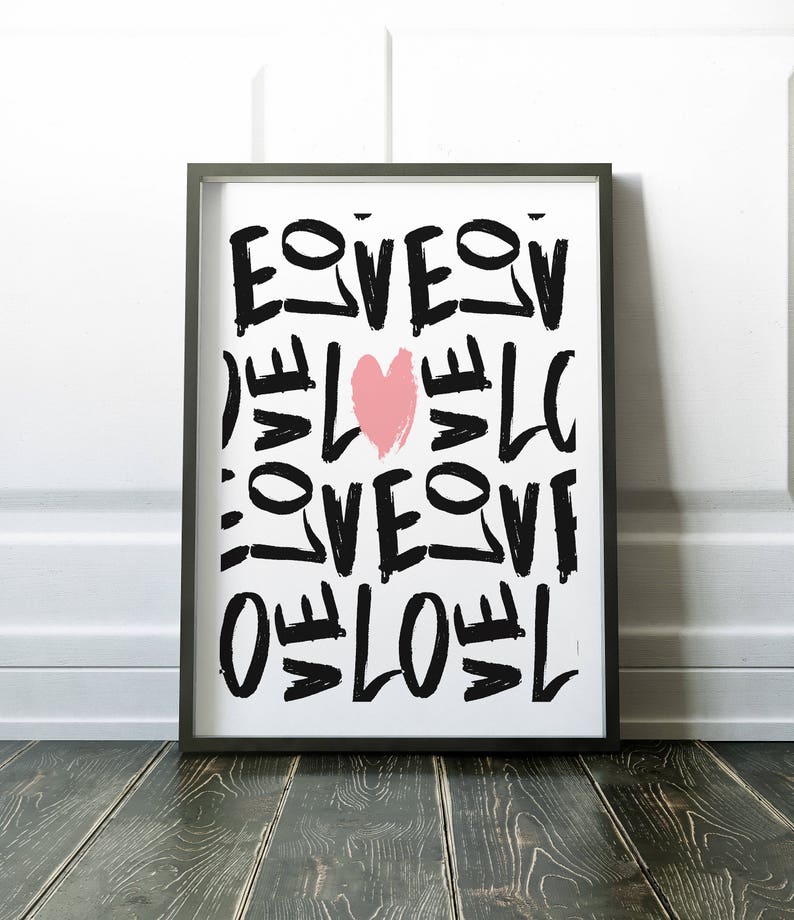 Printable Wall Art, Love Print, Wall Art Prints, Minimalist Print, Modern Print, Minimalist, Love Art, Wall Art, Art Print, Instant Download image 2