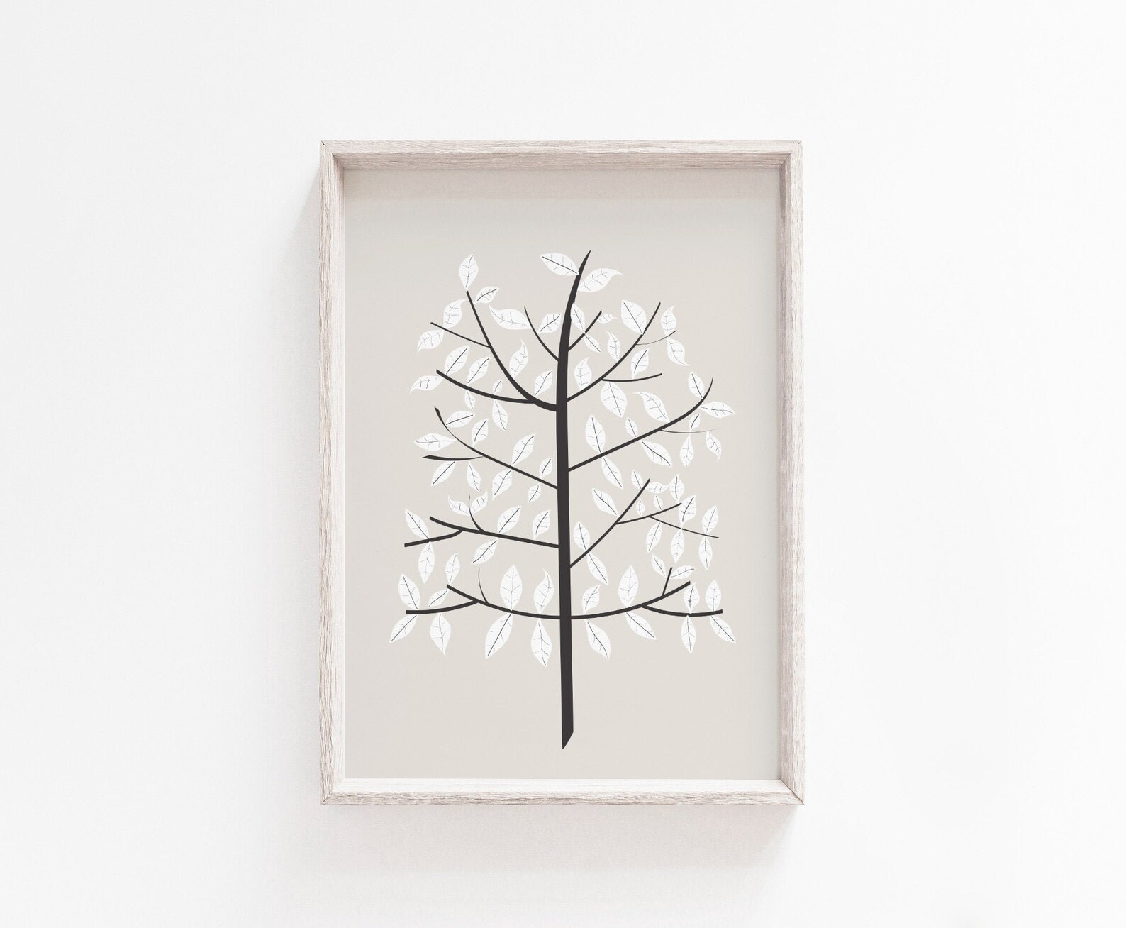 Tree Print Tree Wall Art Grey Print Tree Printable Grey | Etsy