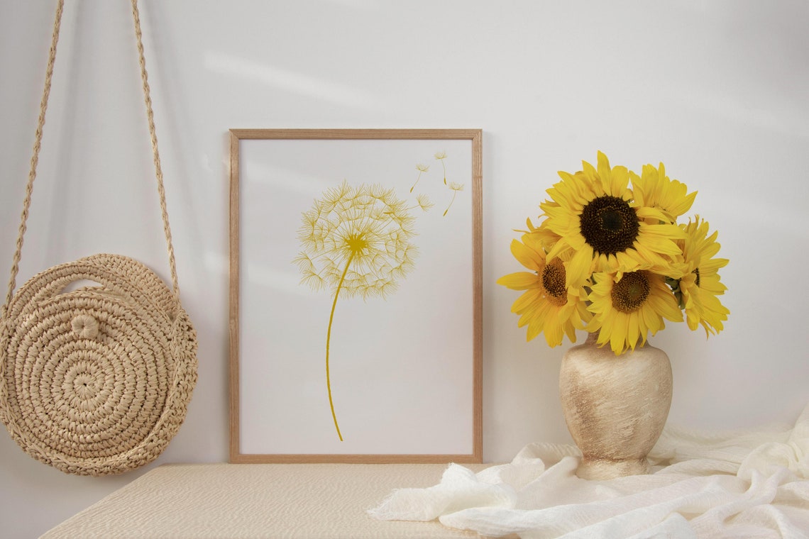 Wall Art Prints Printable Wall Art Dandelion Print Instant - Etsy