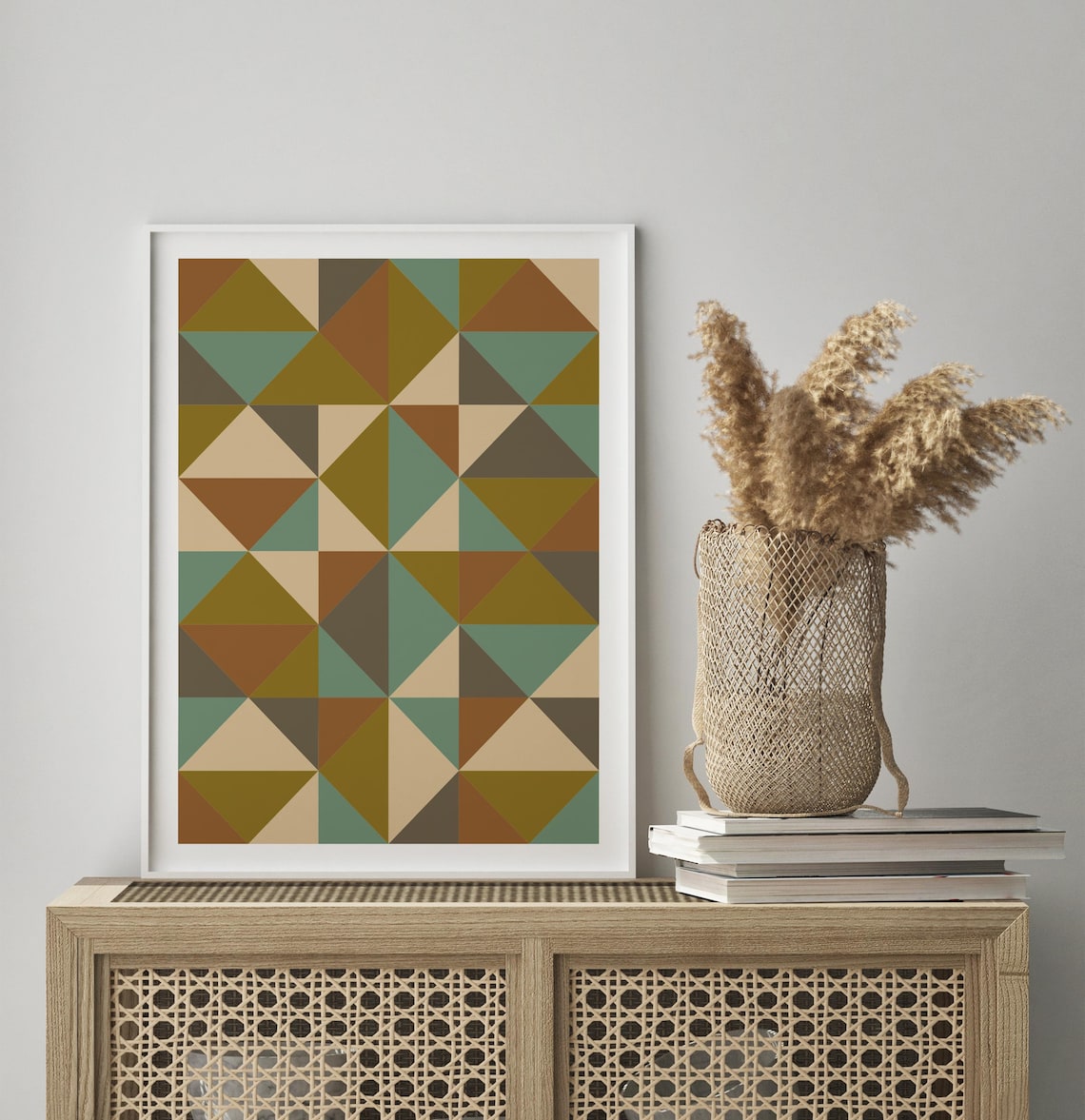 Geometric Print Green Wall Art Wall Art Print Instant | Etsy