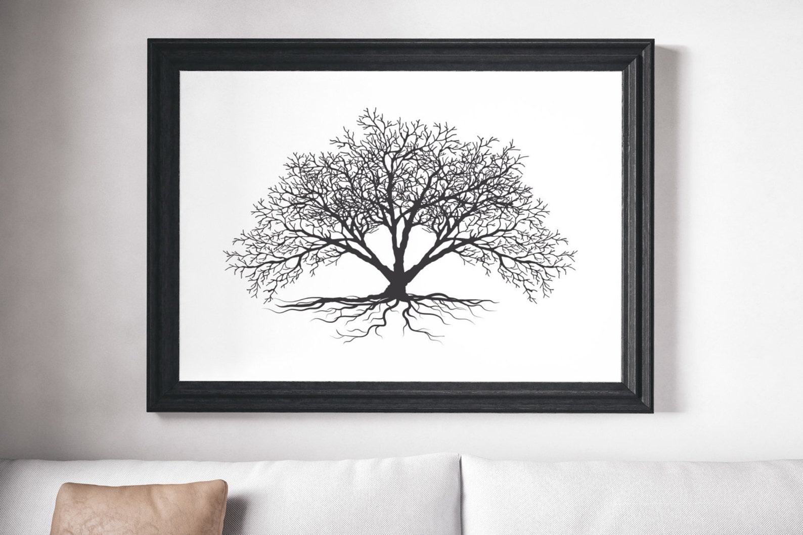 Tree Print Printable Wall Art Black and White Print Black Etsy UK