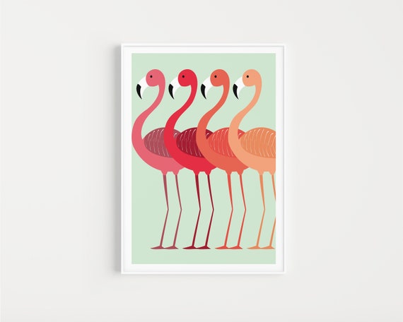 Flamingo Print Flamingo Wall Art Flamingo Printable Art | Etsy