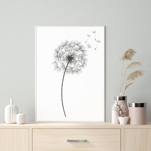 Printable Wall Art, Wall Art Prints, Dandelion Wall Art, Dandelion ...