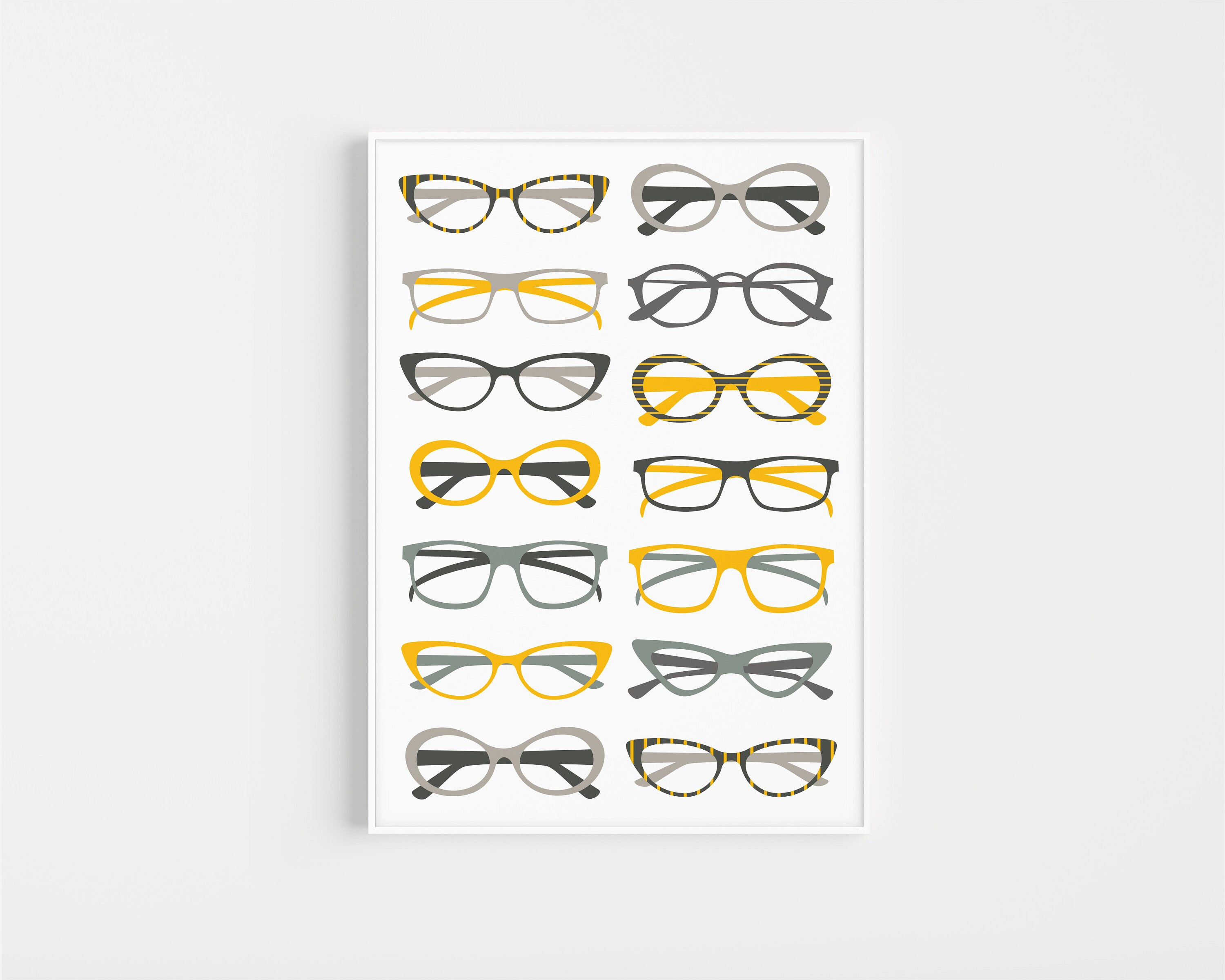 Printable Wall Art, Glasses Wall Art, Wall Art Prints, Glasses Print, Wall Art, Printables, Minimalist Print, Modern Art, Instant Download
