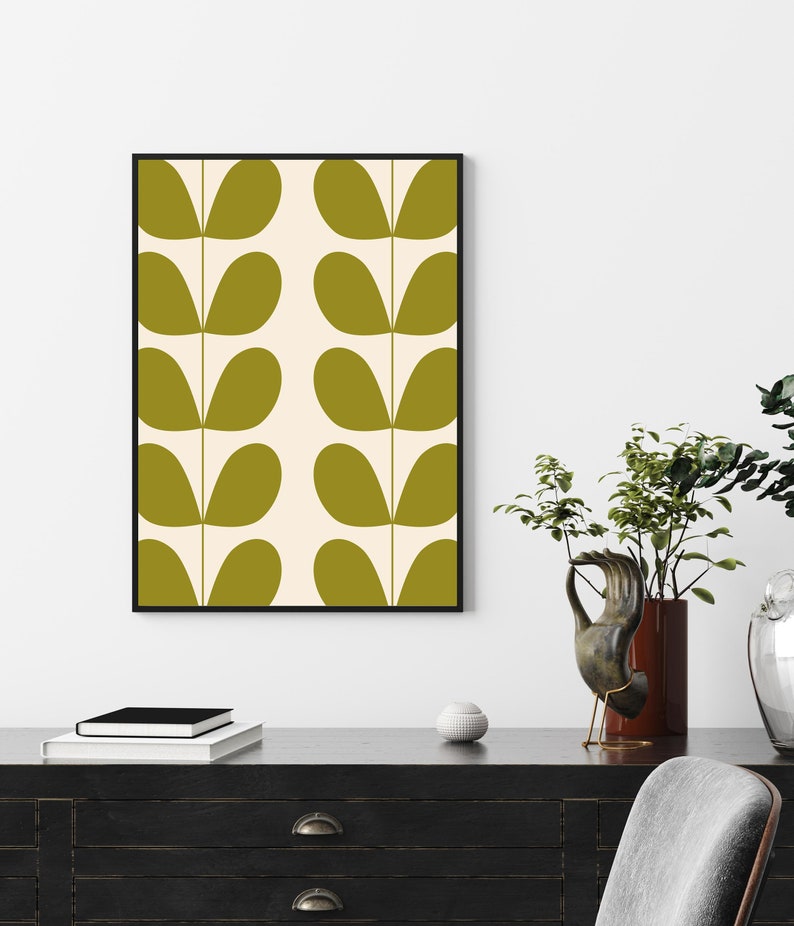 Green Print, Mid Century Modern, Printable Art, Mid Century Print, Green Wall Art, Retro Print, Printables, Mid Century, Green Art Prints image 3