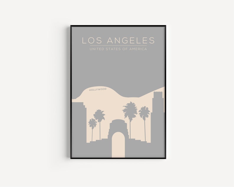 Printable Wall Art Wall Art Los Angeles Print Los Angeles Etsy